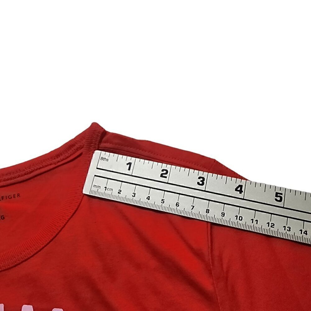 Tommy Hilfiger Girls Long Sleeve Top Shirt Logo Graphic‎ Red Size XL - Picture 3 of 8